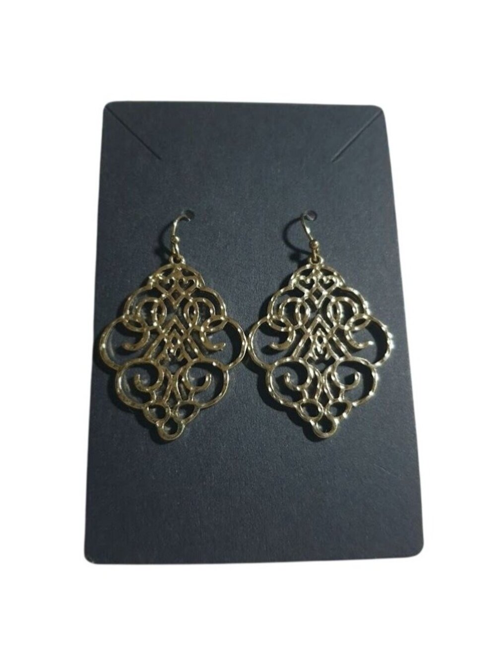 Gold Tone Filigree Dangle Formal Hook Backing Women Earrings Casual Lightweight